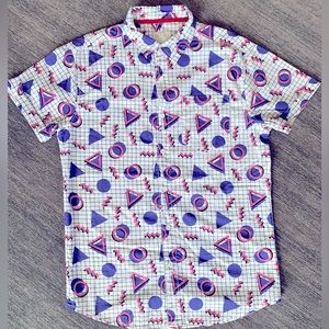 Black Jack Vintage Retro 90s Print Button Up S/S (L) Shirt